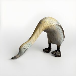 Indian Runner Duck Goose Resin Wood like Sophie  Farmhouse Shelf Sitter Decor 8”
